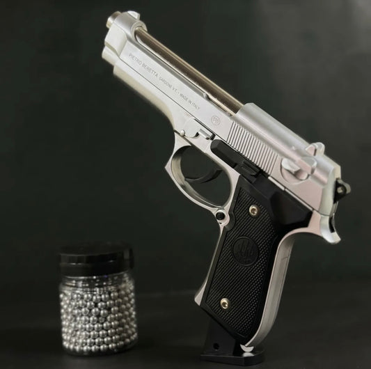 Silver M92 Beretta Airsoft Toy Gun – Realistic, Durable & Fun for Airsoft Enthusiasts